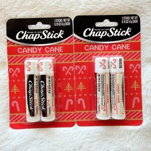 Chapstick Candy Cane Lip Balm - 2 sets of 2 sticks